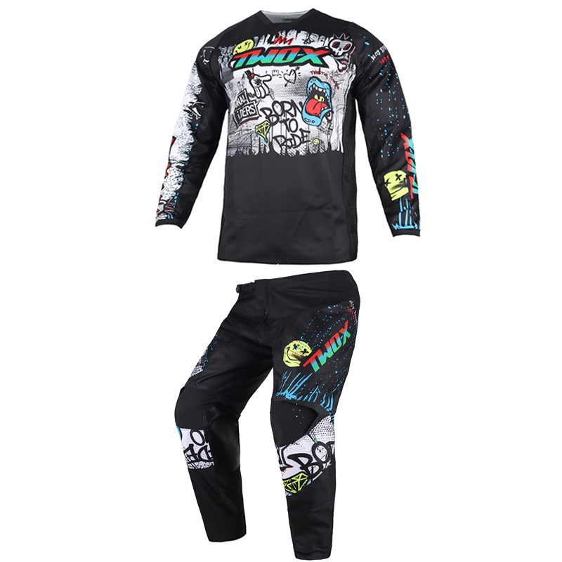 Gear X Motorcycle - Zestaw odzieży motocrossowej dla dzieci: koszulka,