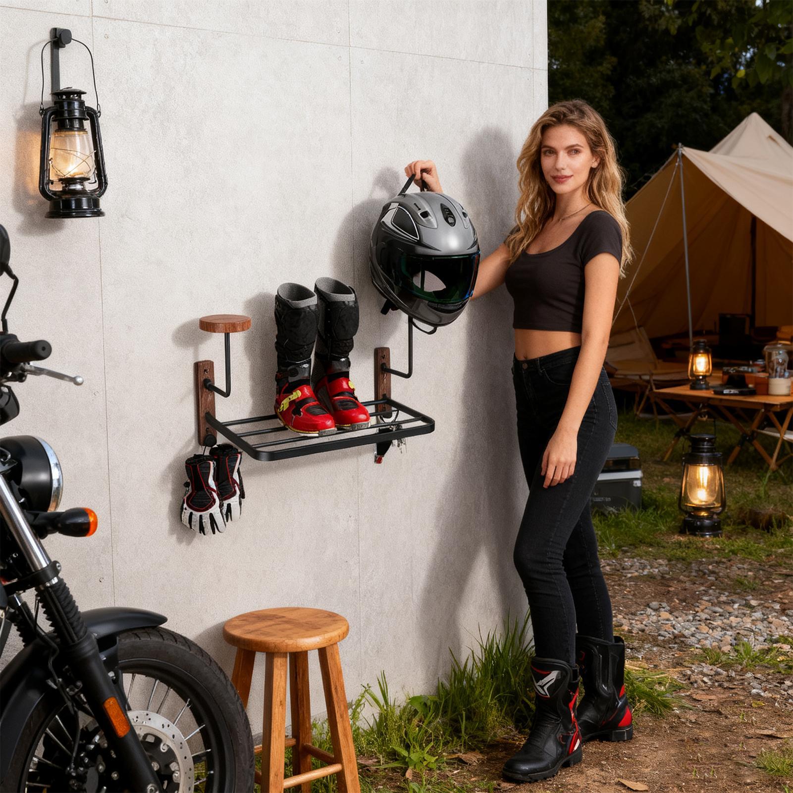 Rustykalny uchwyt ścienny na k – Motorcycle Gear Garage Storage recenzja i cena