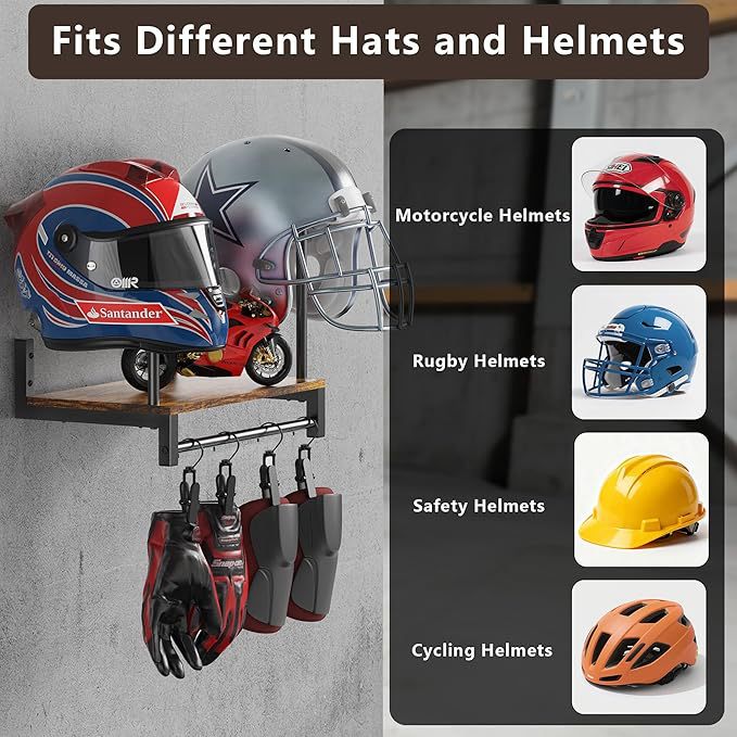 Drewniany uchwyt ścienny na ka – Motorcycle Gear Garage Storage recenzja i cena